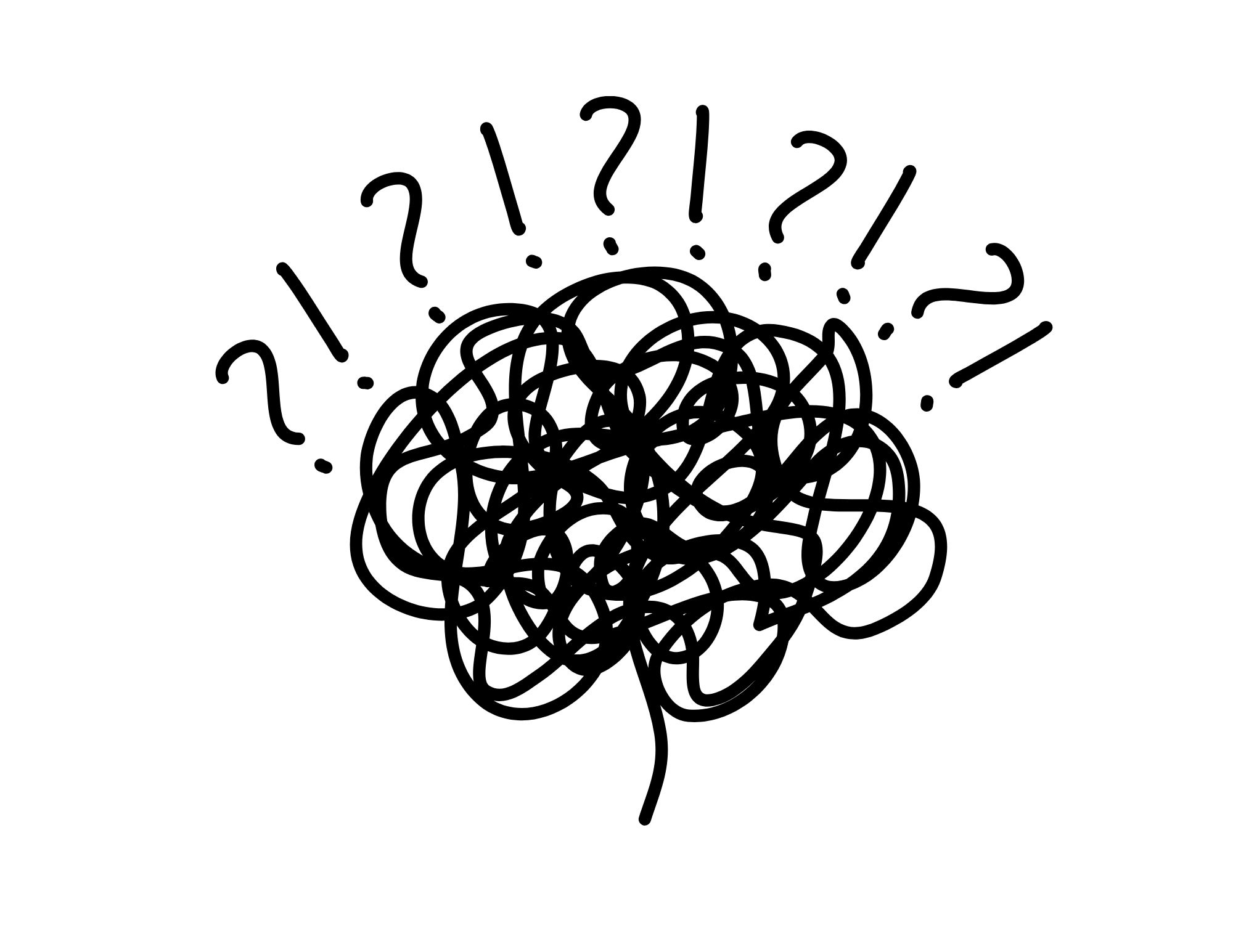 scattered brain thinking about questions and answers