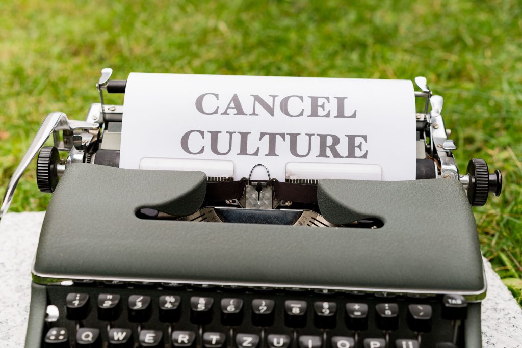 Typewriter with Cancel Culture on it